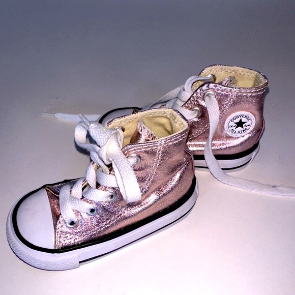 Converse size 4 Rose Gold High Tops - Picture 2 of 6